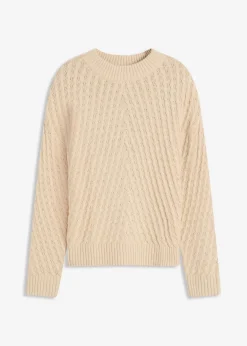 bonprix Bekleidung·Umstandsmode|Strickmode^Boxy-Pullover kieselbeige