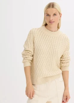 bonprix Bekleidung·Umstandsmode|Strickmode^Boxy-Pullover kieselbeige