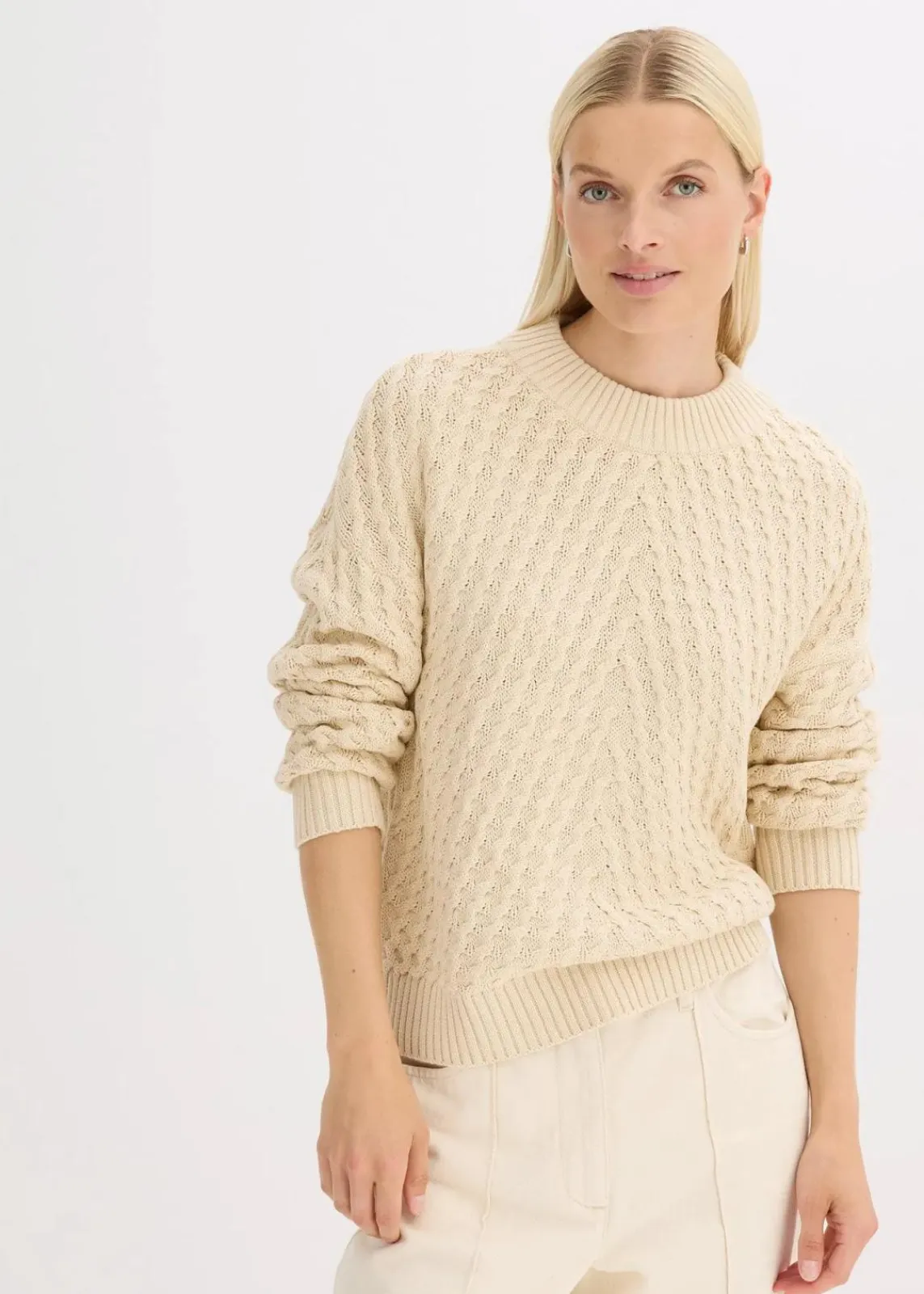 bonprix Bekleidung·Umstandsmode|Strickmode^Boxy-Pullover kieselbeige