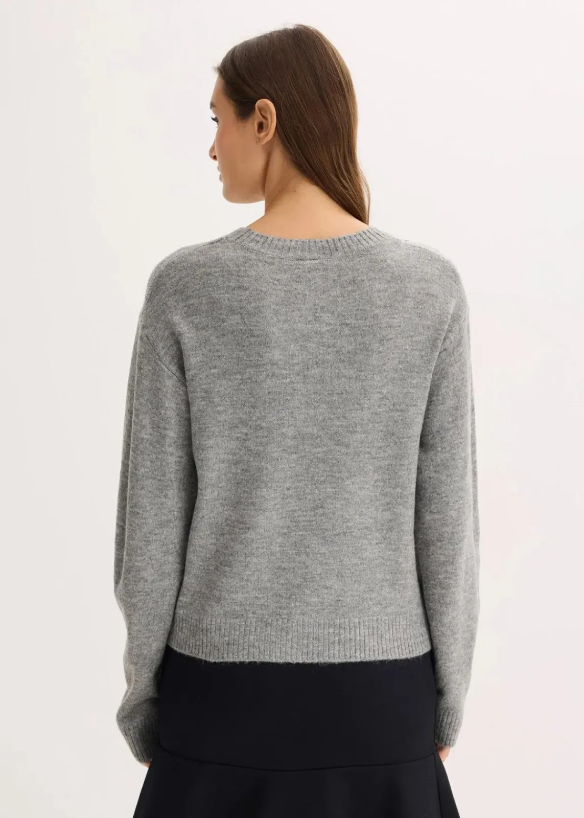 bonprix Bekleidung·Umstandsmode|Strickmode^Boxy-Pullover grau meliert