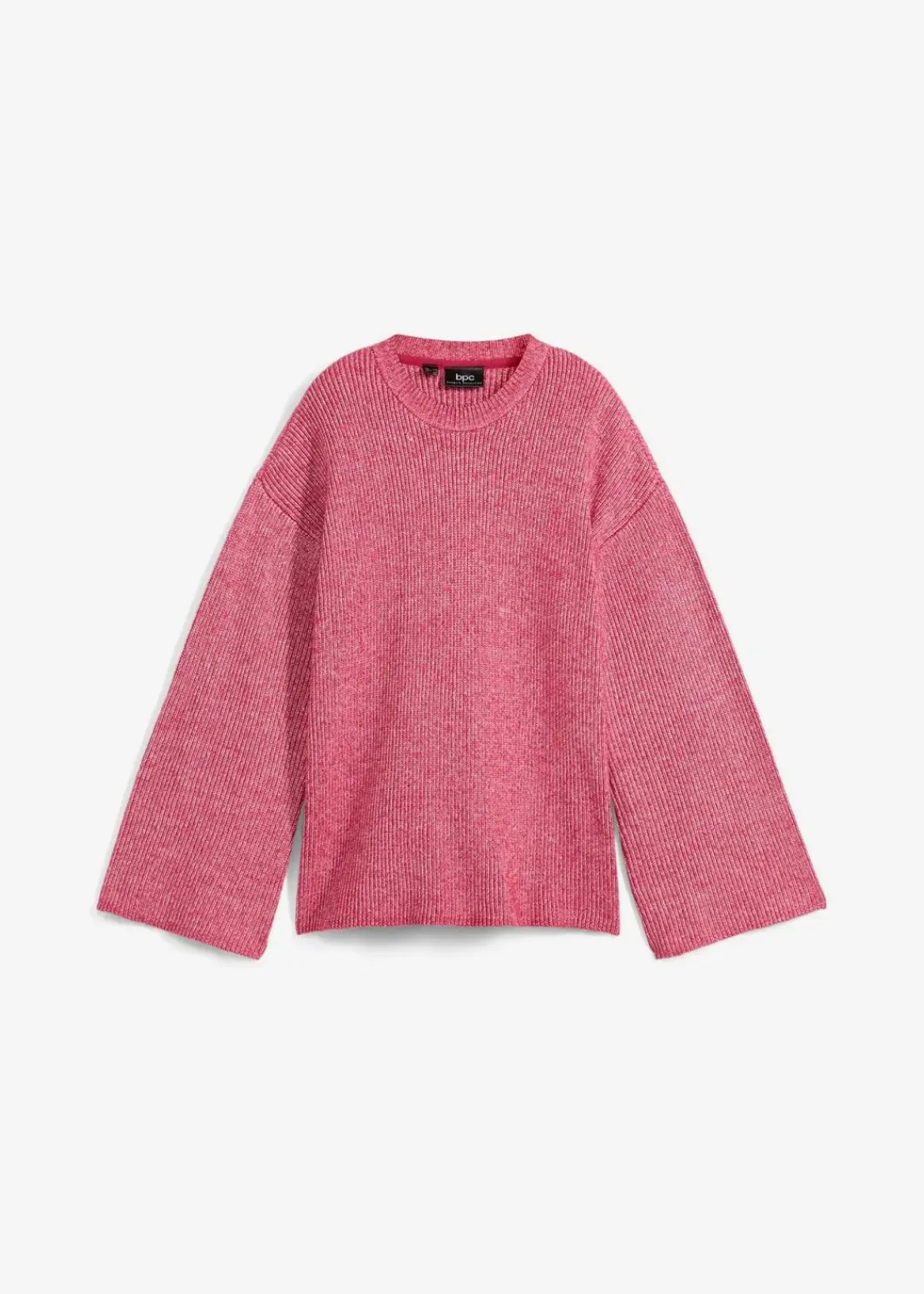 bonprix Bekleidung·Umstandsmode|Strickmode^Boxy-Pullover aus Rippstrick beerenrot/wollweiß meliert