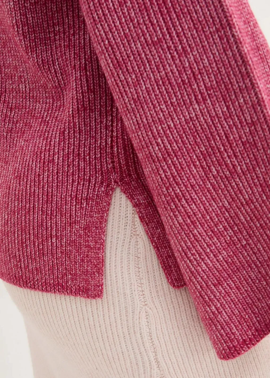 bonprix Bekleidung·Umstandsmode|Strickmode^Boxy-Pullover aus Rippstrick beerenrot/wollweiß meliert