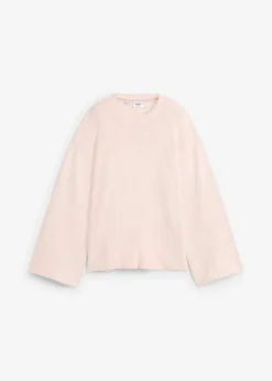 bonprix Bekleidung·Umstandsmode|Strickmode^Boxy-Pullover aus Rippstrick zartrosa/wollweiß meliert