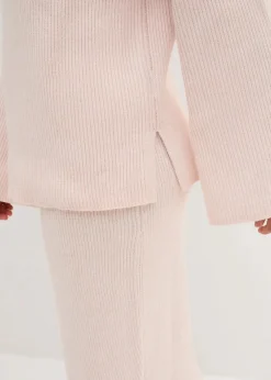 bonprix Bekleidung·Umstandsmode|Strickmode^Boxy-Pullover aus Rippstrick zartrosa/wollweiß meliert