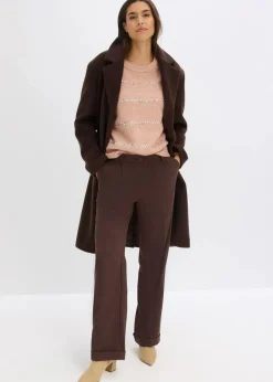 bonprix Bekleidung·Umstandsmode|Strickmode^Boxy-Pullover mit Pailletten vintagerosa