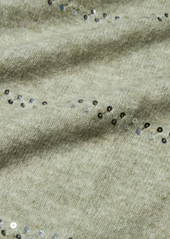 bonprix Bekleidung·Umstandsmode|Strickmode^Boxy-Pullover mit Pailletten seegras meliert