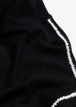 bonprix Strickmode|Pullover & Strickjacken^Boxy-Pullover mit Zierstich aus Viskose-Mix schwarz/wollweiß
