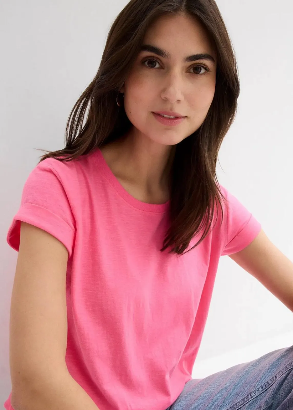 bonprix Basics|Shirts & Tops^Boxy-Shirt neonpink