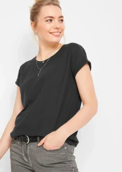 bonprix Bekleidung·Röcke|Nachhaltigere Materialien^Boxy-Shirt schwarz