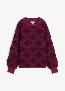 bonprix Bekleidung·Umstandsmode|Bekleidung·Jeans^Boxy-Strickpullover beere/holunderbeere