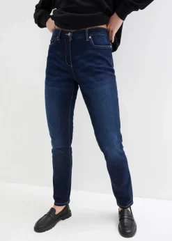 bonprix Jeans|Bekleidung·Shirts & Tops^Boyfriend Jeans Mid Waist, Stretch dunkelblau denim