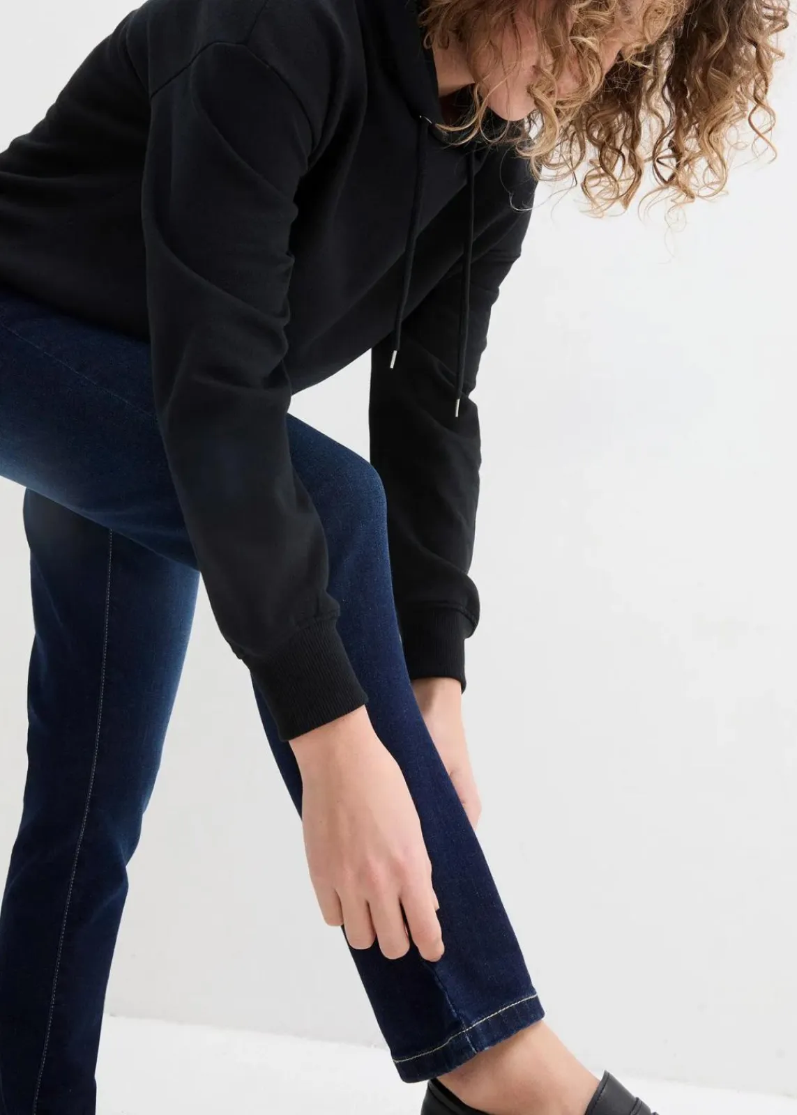 bonprix Jeans|Bekleidung·Shirts & Tops^Boyfriend Jeans Mid Waist, Stretch dunkelblau denim
