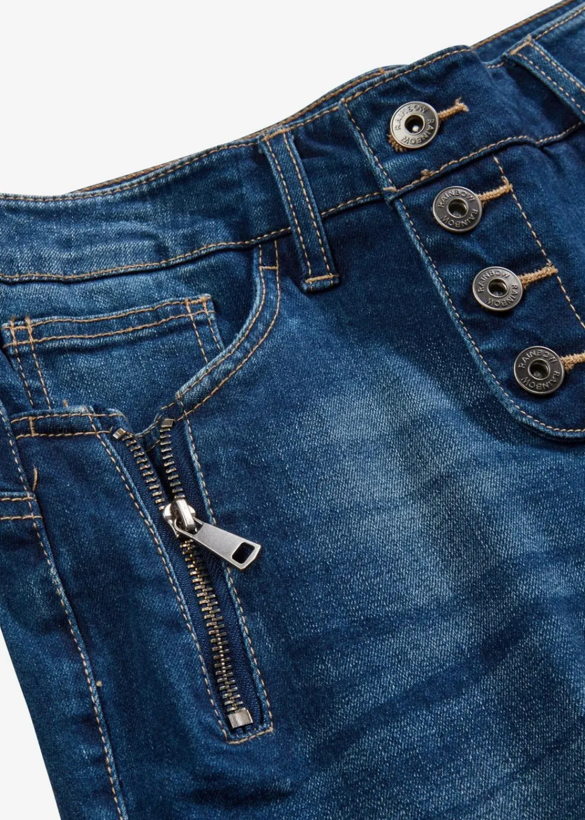 bonprix Bekleidung·Shirts & Tops|Jeans^Boyfriend Jeans Mid Waist blau denim washed