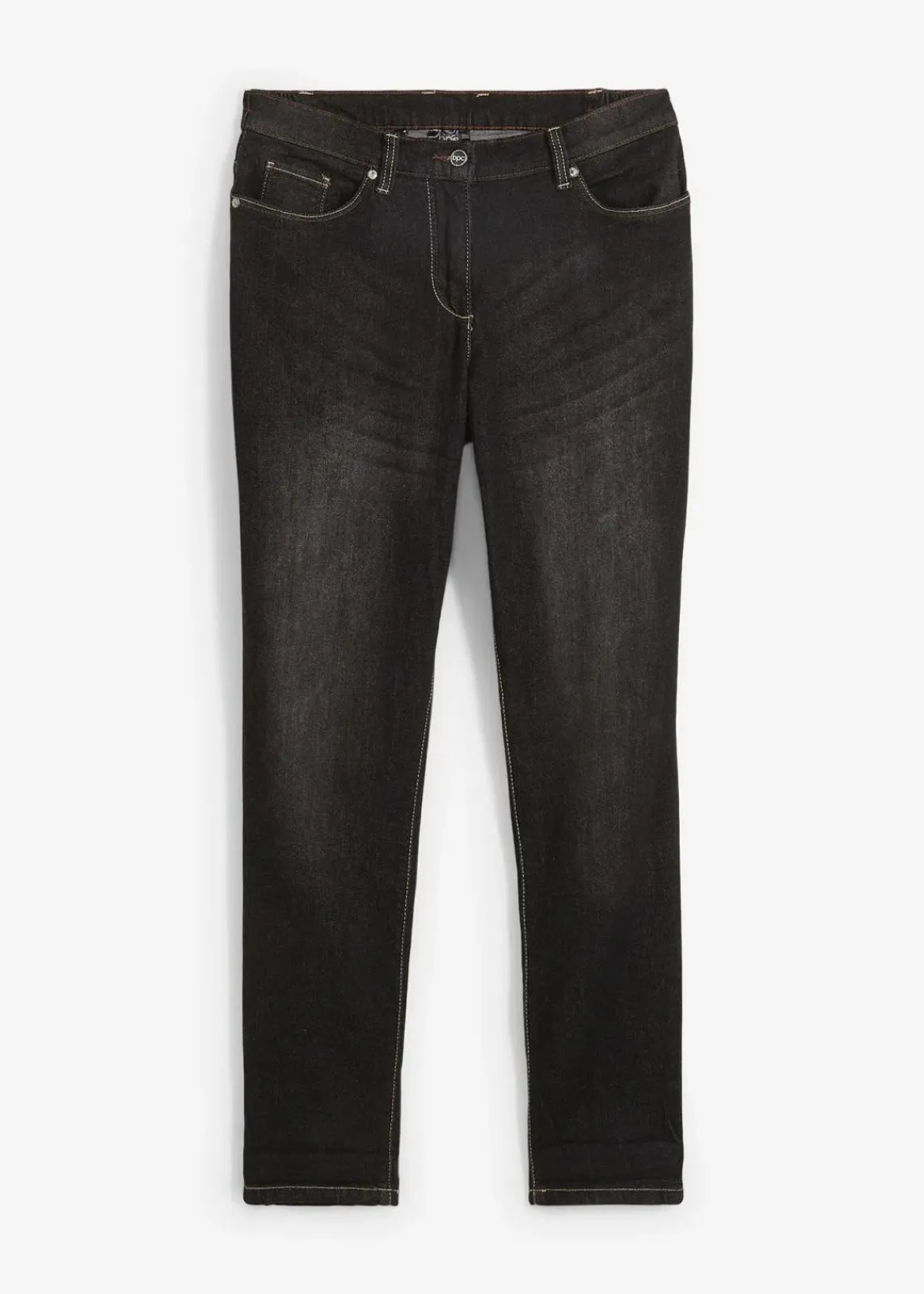bonprix Bekleidung·Shirts & Tops|Jeans^Boyfriend Jeans Mid Waist, Stretch schwarz denim