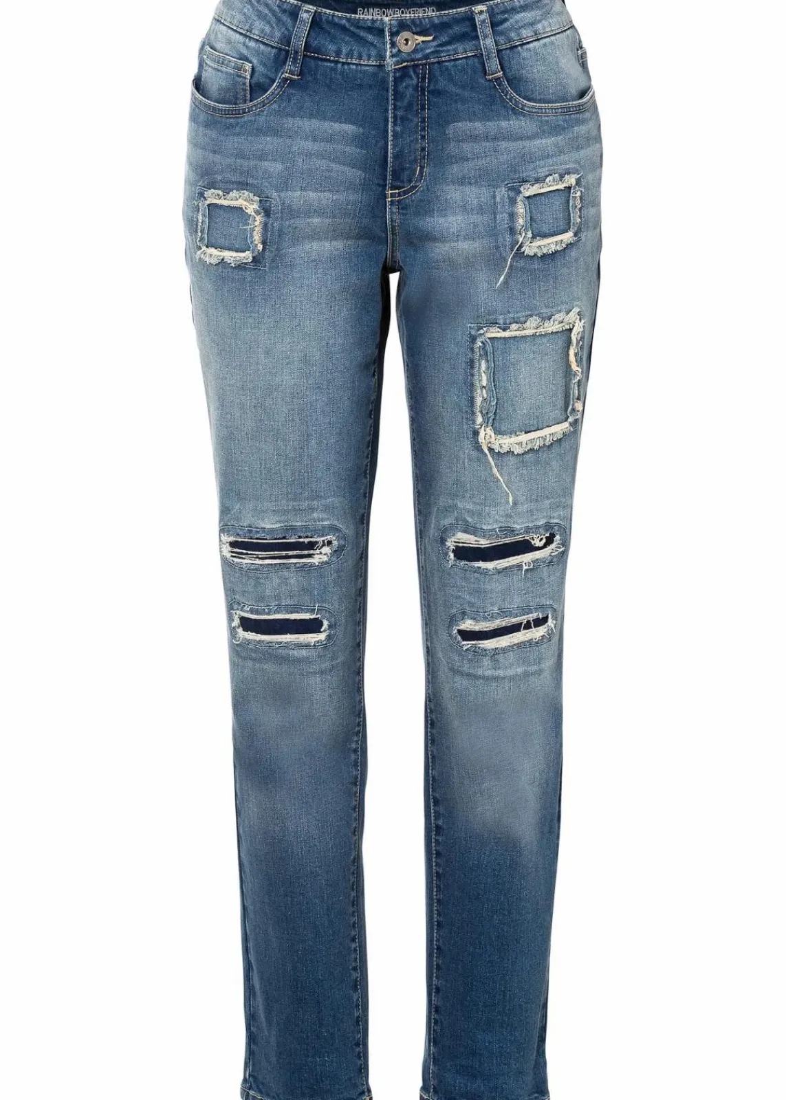 bonprix Bekleidung·Shirts & Tops|Jeans^Boyfriend Jeans Mid Waist dirty denim