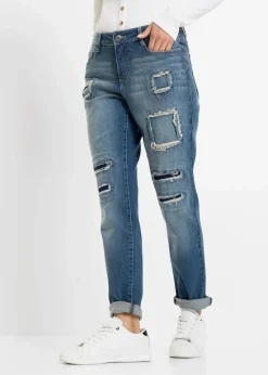 bonprix Bekleidung·Shirts & Tops|Jeans^Boyfriend Jeans Mid Waist dirty denim