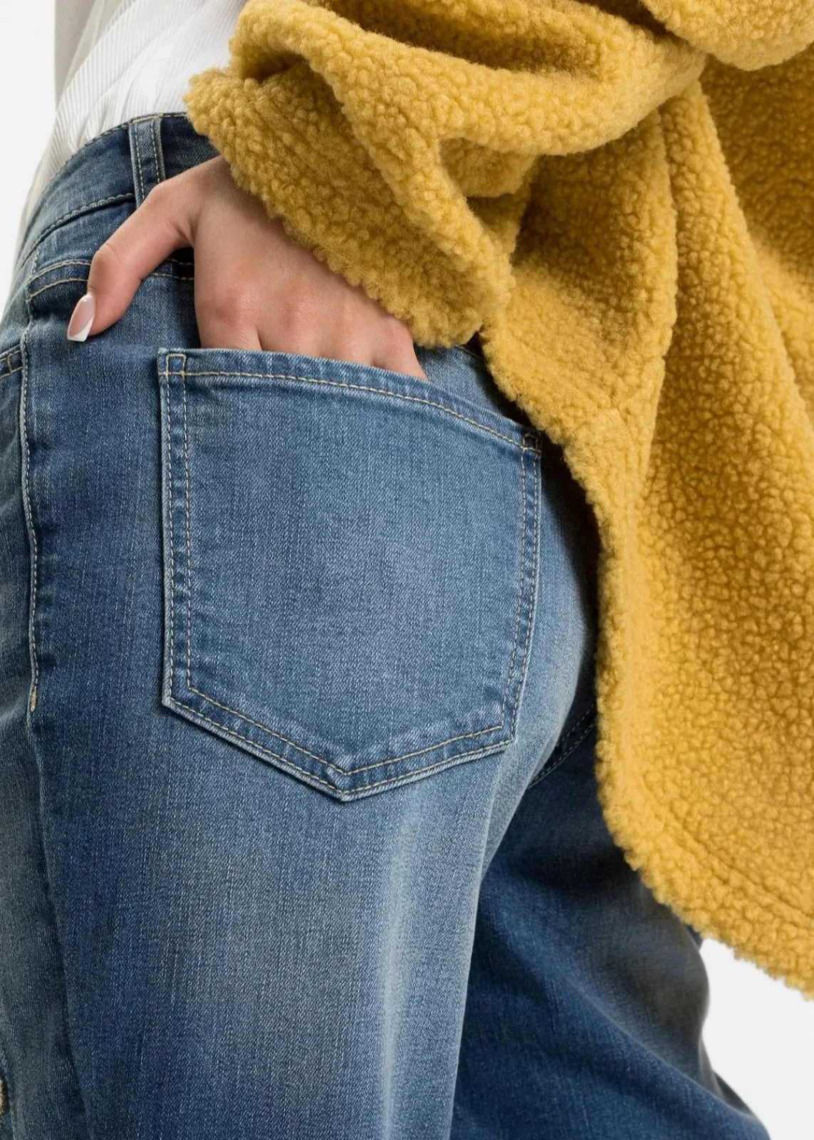 bonprix Bekleidung·Shirts & Tops|Jeans^Boyfriend Jeans Mid Waist dirty denim