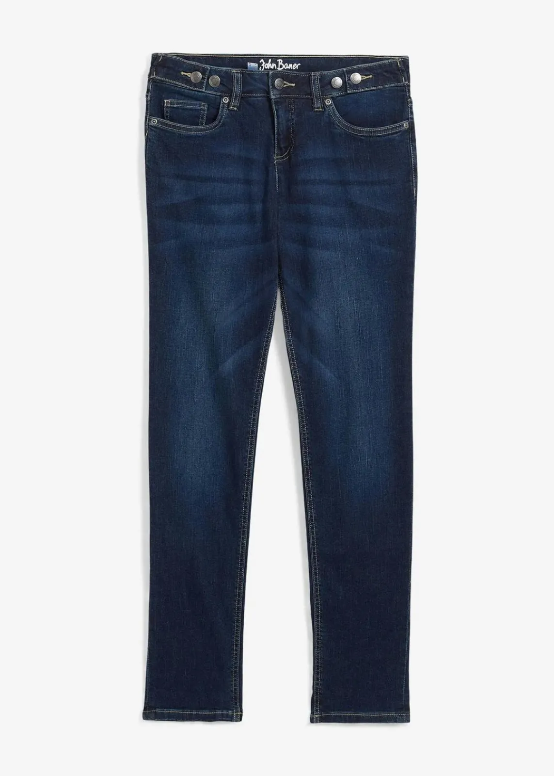bonprix Bekleidung·Shirts & Tops|Jeans^Boyfriend Jeans Mid Waist, Stretch dunkelblau used