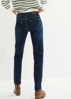 bonprix Bekleidung·Shirts & Tops|Jeans^Boyfriend Jeans Mid Waist, Stretch dunkelblau used