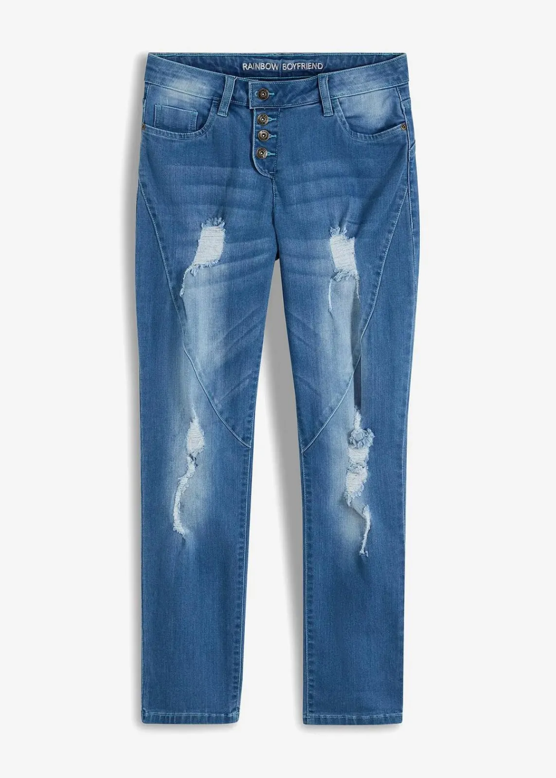bonprix Bekleidung·Shirts & Tops|Nachhaltigere Materialien^Boyfriend Jeans Mid Waist blau denim
