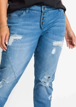 bonprix Bekleidung·Shirts & Tops|Nachhaltigere Materialien^Boyfriend Jeans Mid Waist blau denim