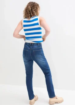 bonprix Jeans|Bekleidung·Shirts & Tops^Boyfriend Jeans Mid Waist, Stretch blau denim