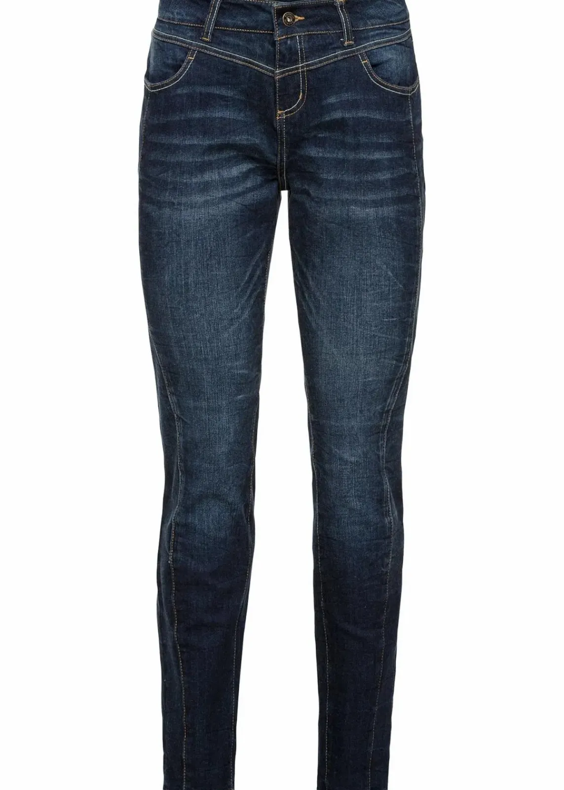 bonprix Bekleidung·Shirts & Tops|Kurzgrößen^Boyfriend-Jeans dunkelblau denim