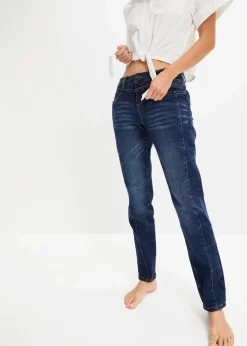 bonprix Bekleidung·Shirts & Tops|Kurzgrößen^Boyfriend-Jeans dunkelblau denim