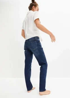 bonprix Bekleidung·Shirts & Tops|Kurzgrößen^Boyfriend-Jeans dunkelblau denim