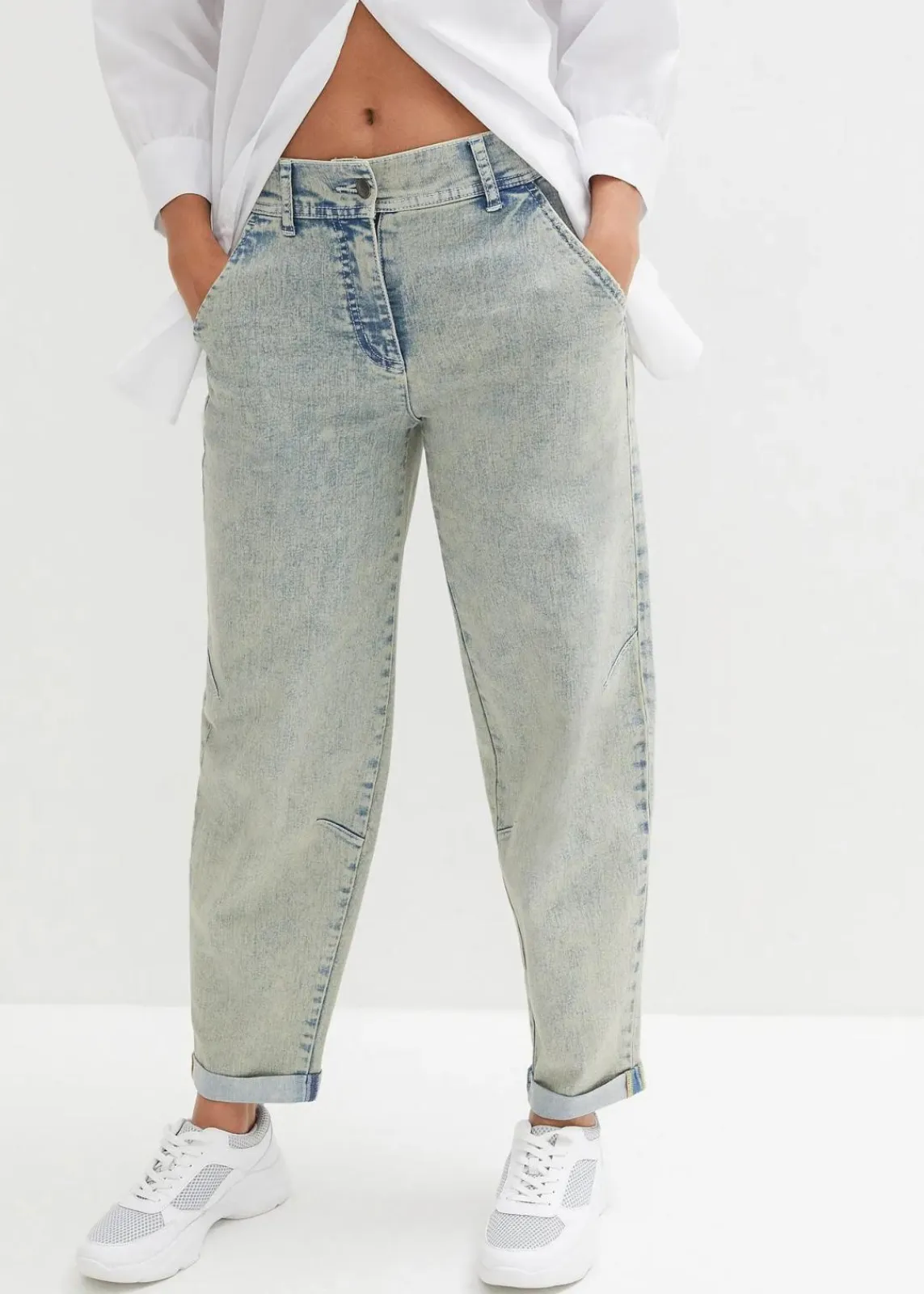 bonprix Jeans|Bekleidung·Shirts & Tops^Boyfriend-Jeans mit Vintagewaschung blau denim