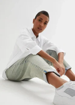 bonprix Jeans|Bekleidung·Shirts & Tops^Boyfriend-Jeans mit Vintagewaschung blau denim