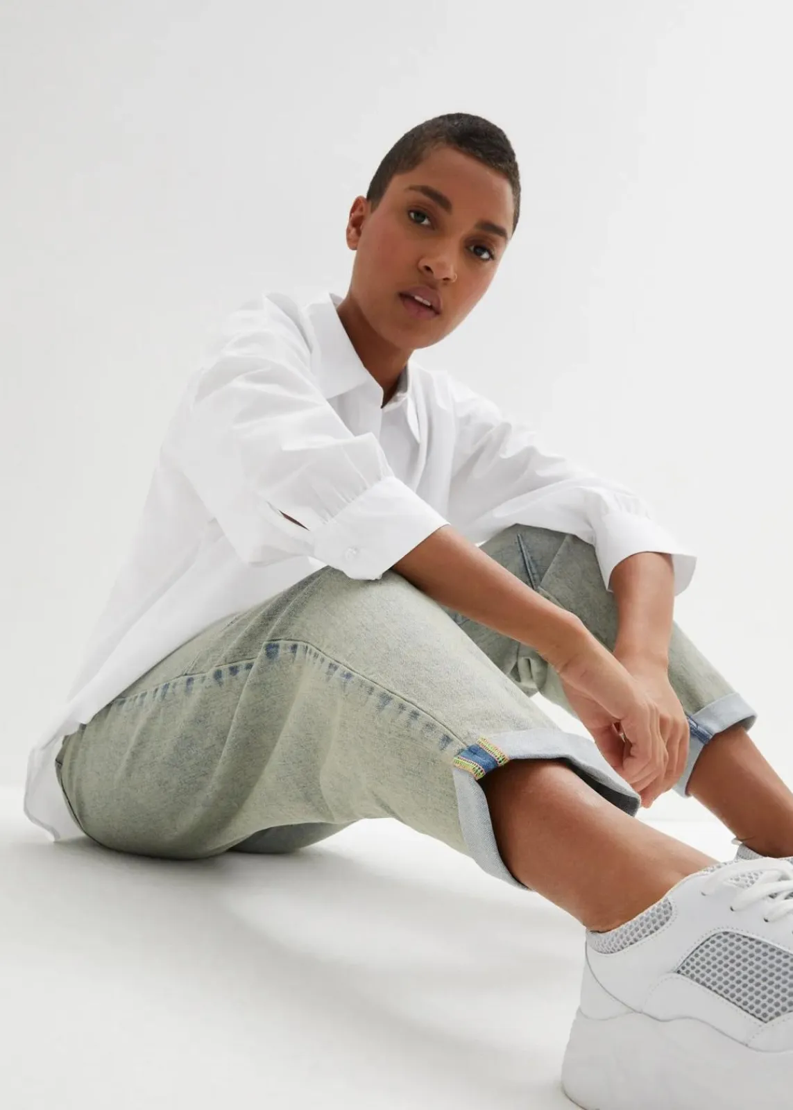 bonprix Jeans|Bekleidung·Shirts & Tops^Boyfriend-Jeans mit Vintagewaschung blau denim