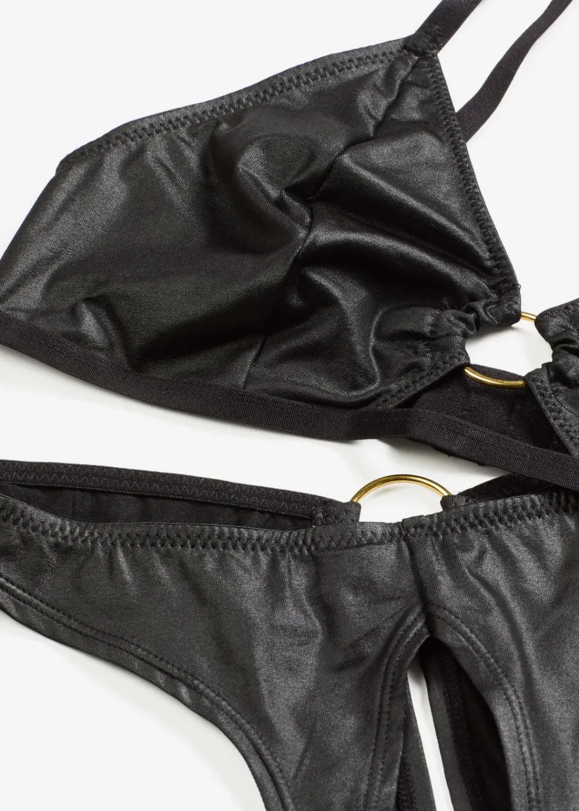bonprix Wäsche·Erotikwäsche|Erotikwäsche^Bralette + String ouvert (2-tlg.Set) schwarz