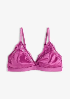 bonprix Dessous|Bhs^Bralette aus glänzendem Material dunkelfuchsia