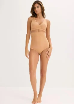 bonprix Basics|Bhs^Bralette aus schimmerndem Material goldbeige
