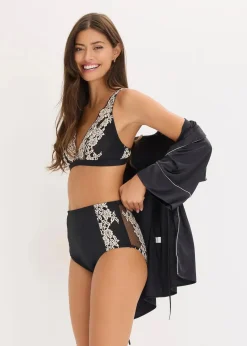 bonprix Nachhaltigere Materialien|Bhs^Bralette aus zweifarbiger Spitze schwarz/wollweiß