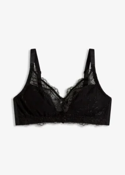bonprix Große Cups D-H|Nachhaltigere Materialien^Bralette mit Stickerei schwarz