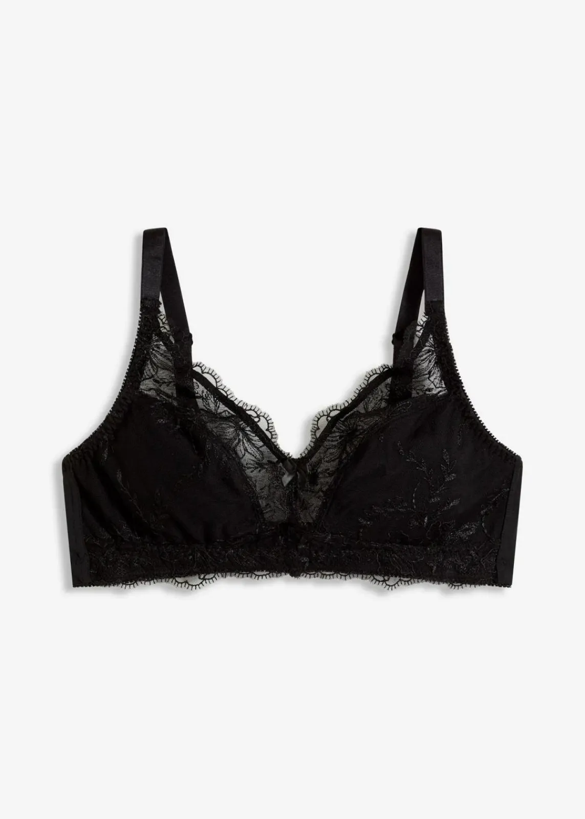 bonprix Große Cups D-H|Nachhaltigere Materialien^Bralette mit Stickerei schwarz