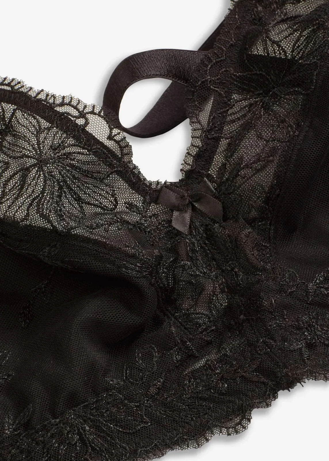 bonprix Große Cups D-H|Nachhaltigere Materialien^Bralette mit Stickerei schwarz