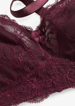 bonprix Große Cups D-H|Nachhaltigere Materialien^Bralette mit Stickerei weinrot