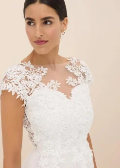 bonprix Kleider|Bekleidung·Pullover & Strickjacken^Brautkleid aus zartem Tüll mit Spitze wollweiß