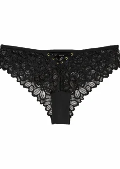 bonprix Nachhaltigere Materialien|Höschen^Brazilslip aus feiner Spitze schwarz