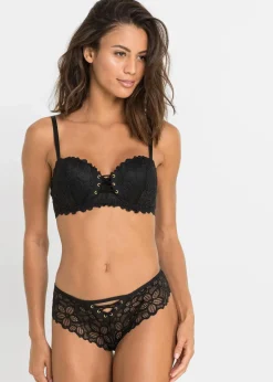 bonprix Nachhaltigere Materialien|Höschen^Brazilslip aus feiner Spitze schwarz
