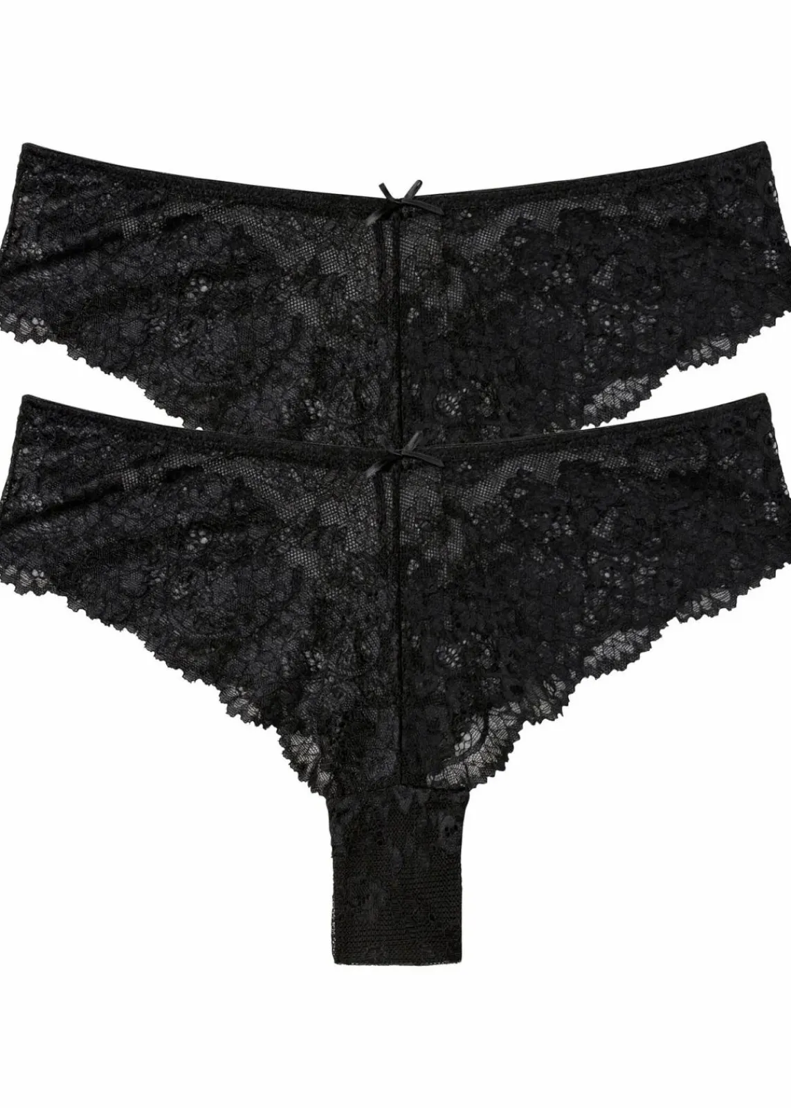 bonprix Wäsche·Dessous|Wäsche·Höschen^Brazilslip aus zarter Spitze (2er Pack) schwarz