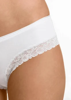 bonprix Höschen|Baumwollunterwäsche^Brazilslip (4er Pack) schwarz + weiß