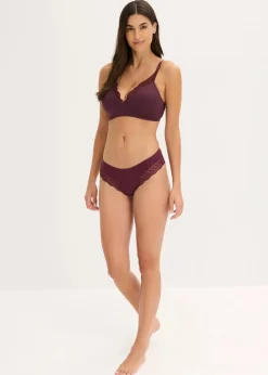 bonprix Nachhaltigere Materialien|Höschen^Brazilslip mit Bio-Baumwolle (4er Pack) blau + weinrot