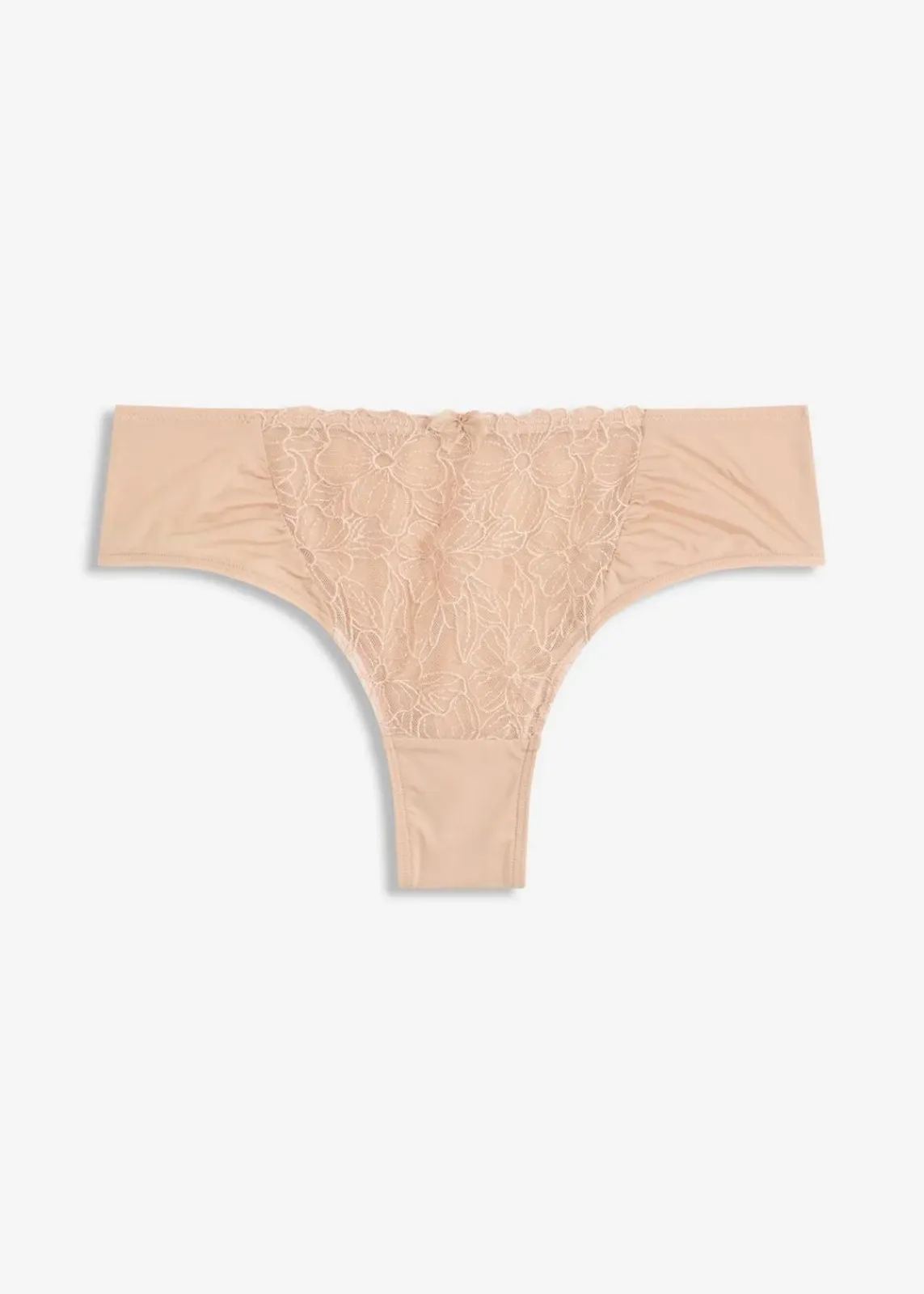 bonprix Wäsche·Dessous|Wäsche·Höschen^Brazilslip mit blumiger Stickerei kreidebeige