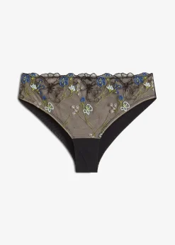 bonprix Wäsche·Dessous|Wäsche·Höschen^Brazilslip mit edler Stickerei schwarz geblümt