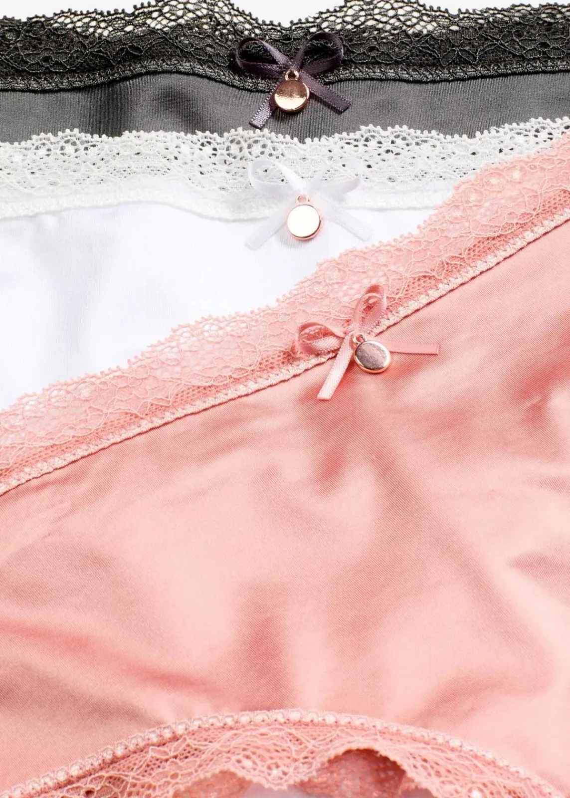 bonprix Wäsche·Dessous|Wäsche·Höschen^Brazilslip mit Glanzeffekt (3er Pack) schiefergrau+antikrosa+weiß