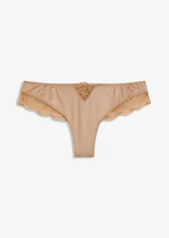 bonprix Wäsche·Dessous|Wäsche·Höschen^Brazilslip mit Glanzeffekt camel